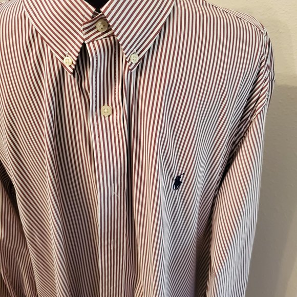 Ralph Lauren Other - Ralph Lauren classic fit long sleeves brown/white custom fit-striped men shirt.